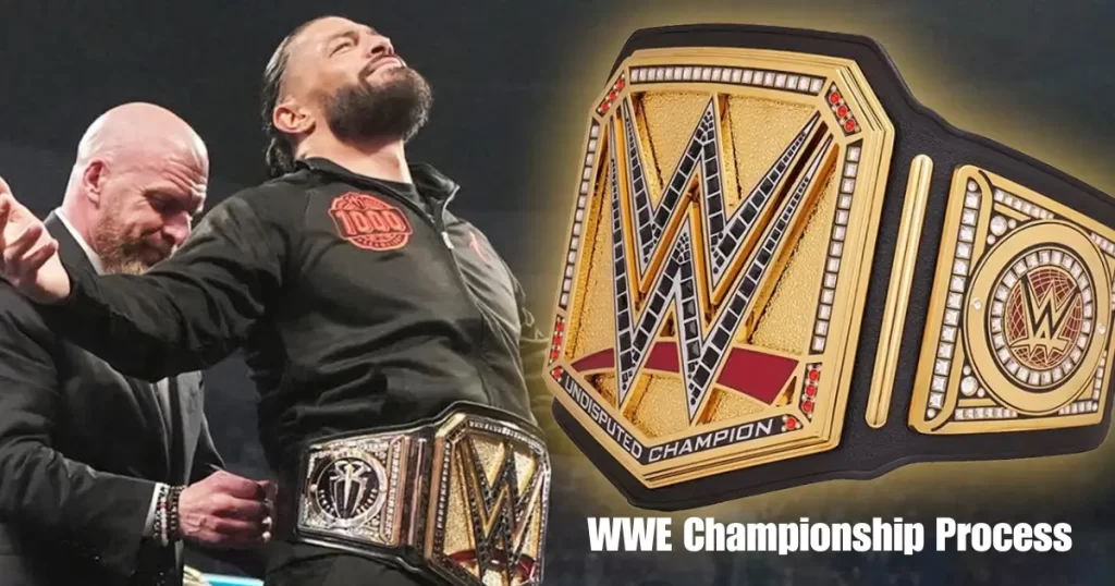 Paul Levesque wear the WWE Belt to roman reigns